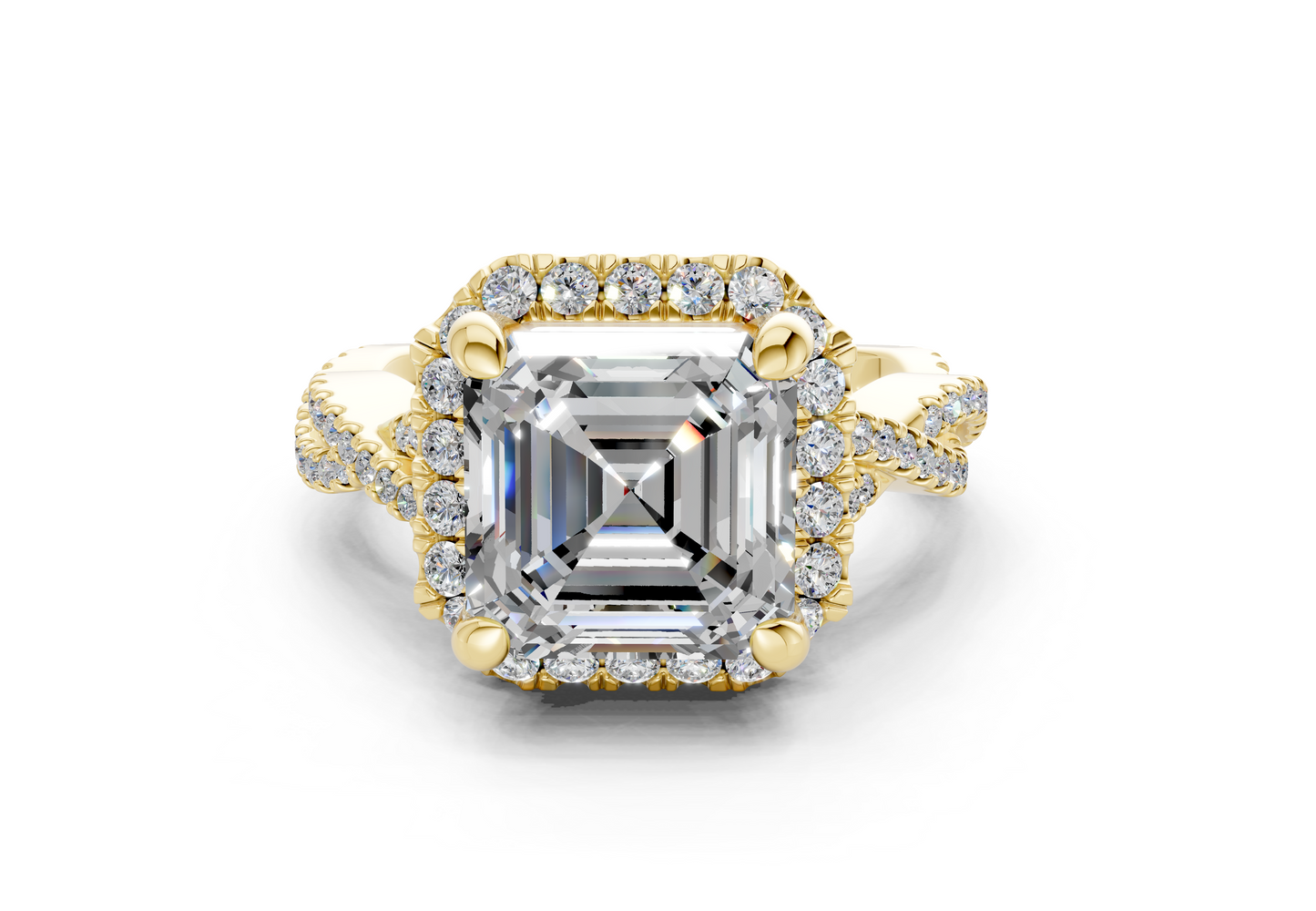 The Twist Halo Engagement Ring