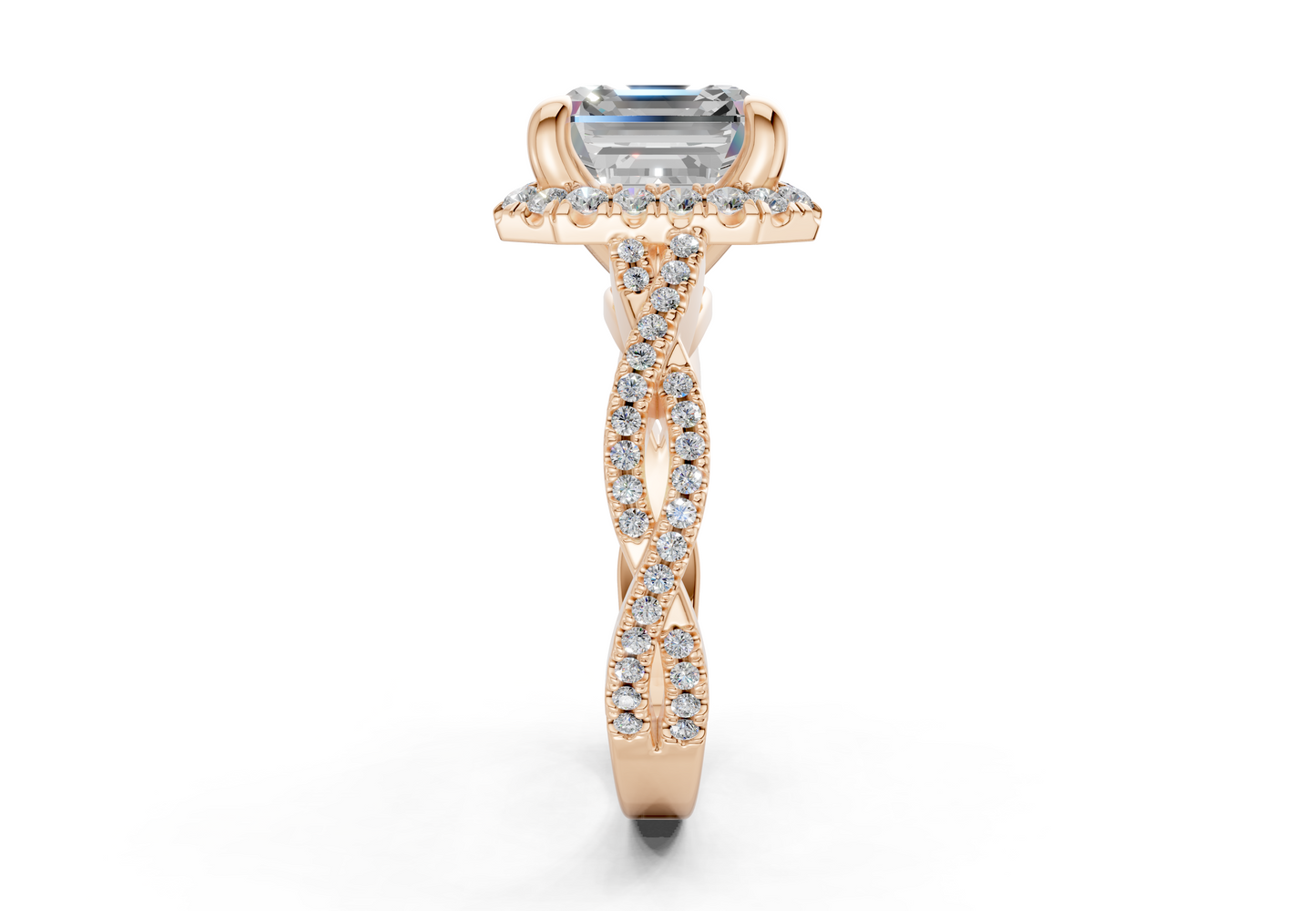 The Twist Halo Engagement Ring