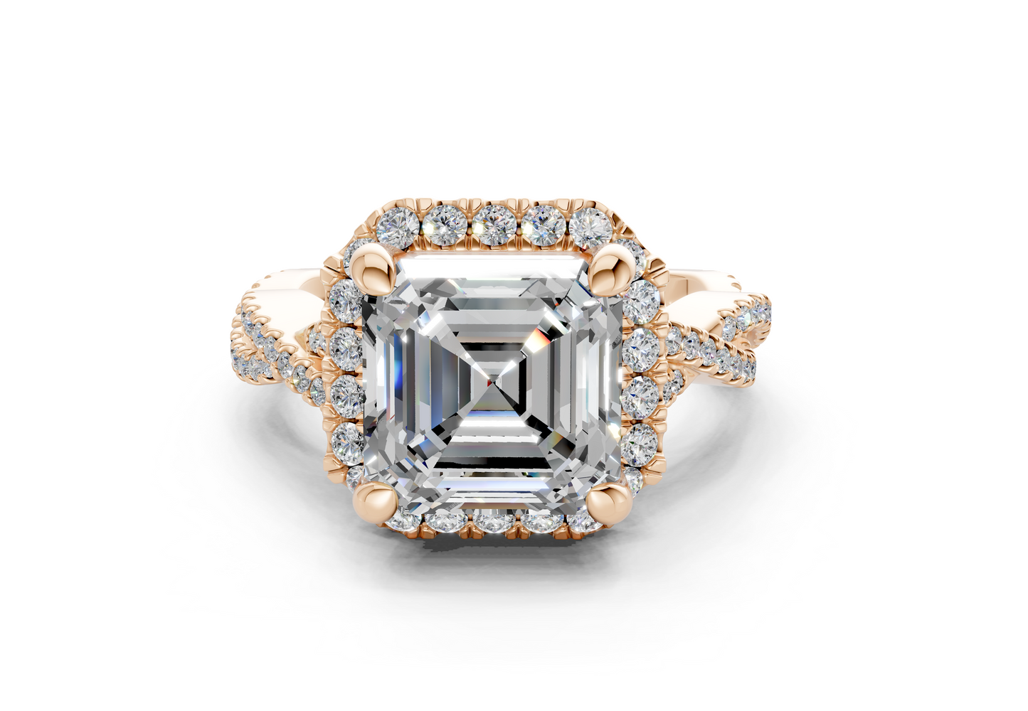 The Twist Halo Engagement Ring
