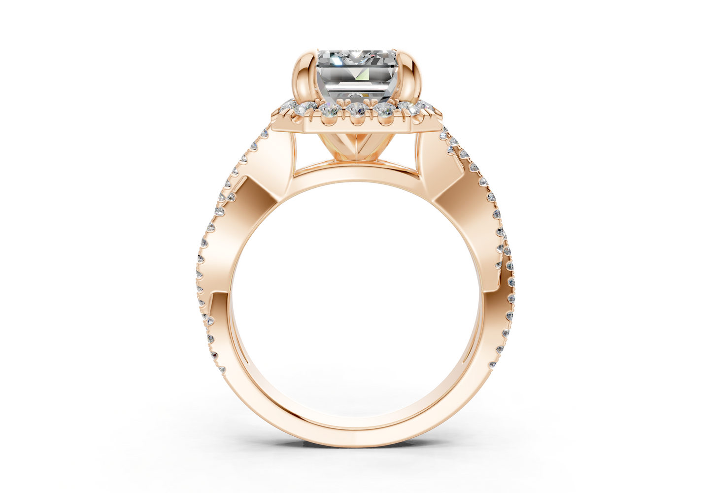 The Twist Halo Engagement Ring