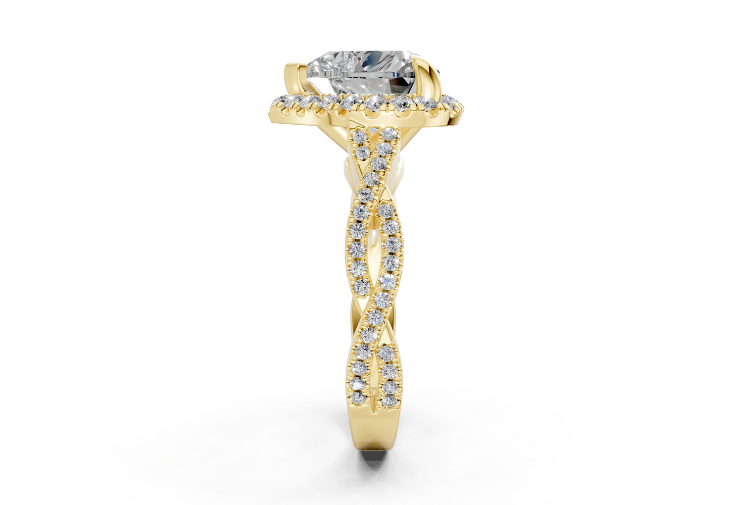 The Twist Halo Engagement Ring