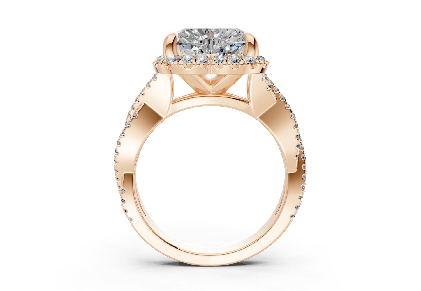 The Twist Halo Engagement Ring