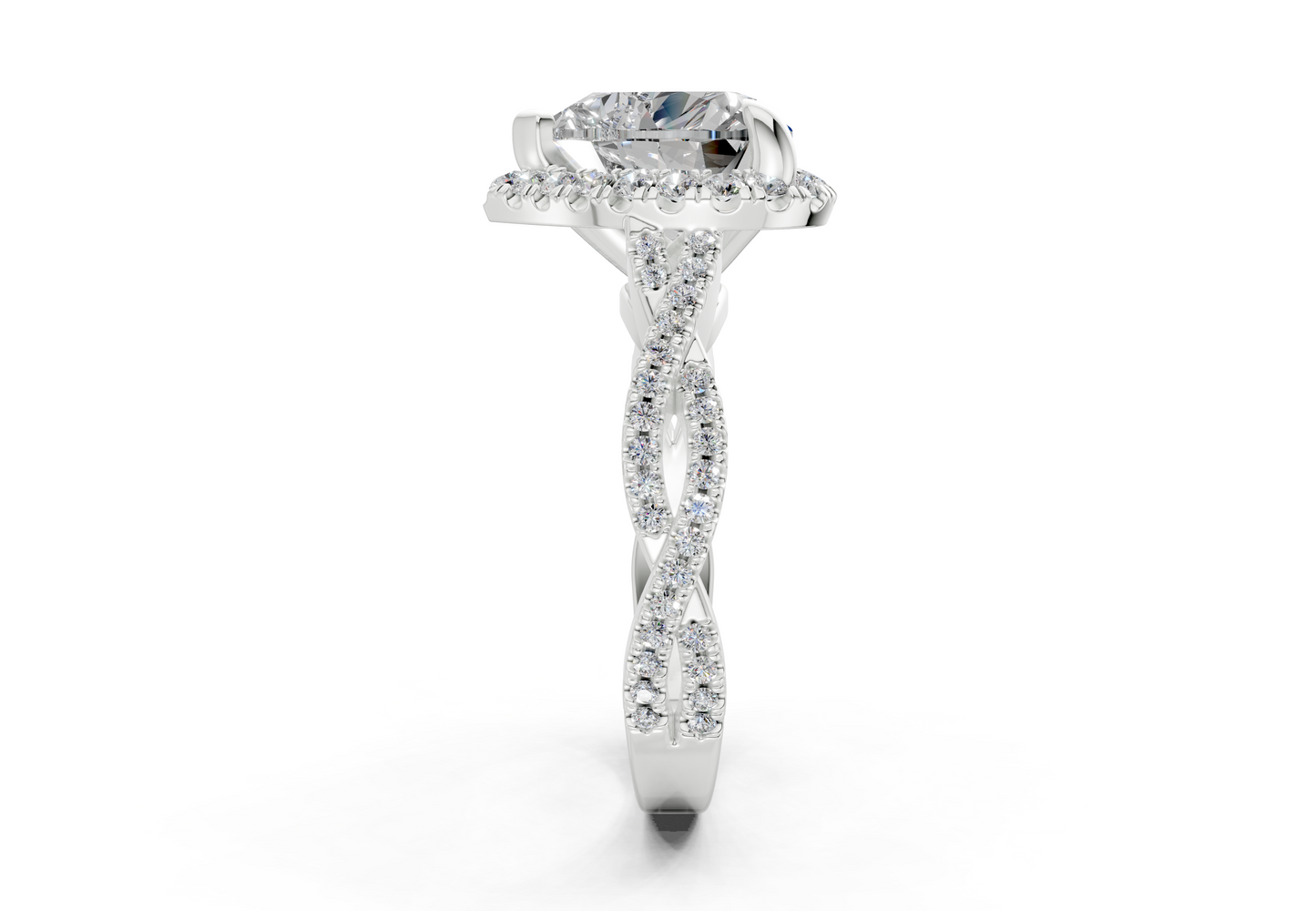 The Twist Halo Engagement Ring