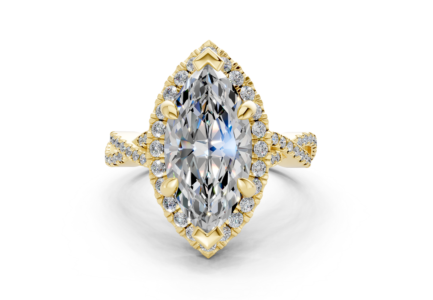 The Twist Halo Engagement Ring