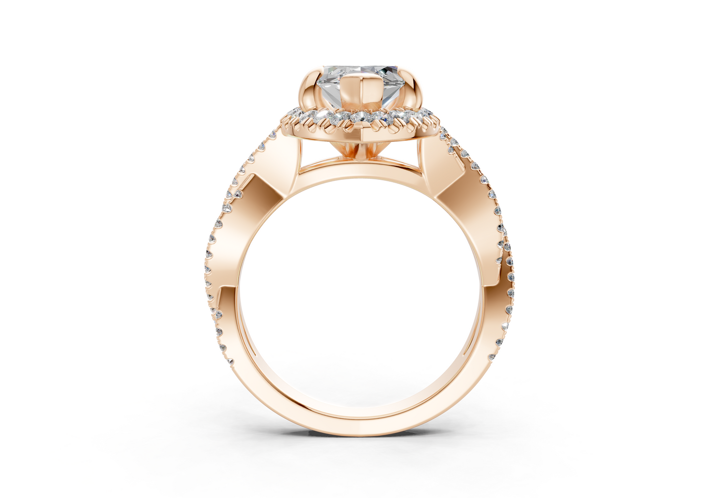 The Twist Halo Engagement Ring