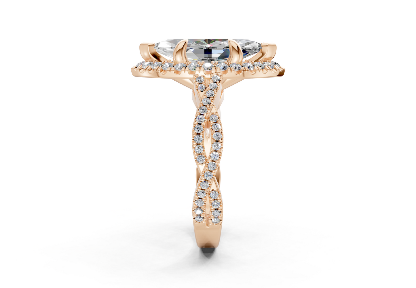 The Twist Halo Engagement Ring