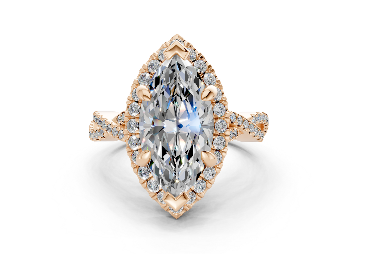 The Twist Halo Engagement Ring