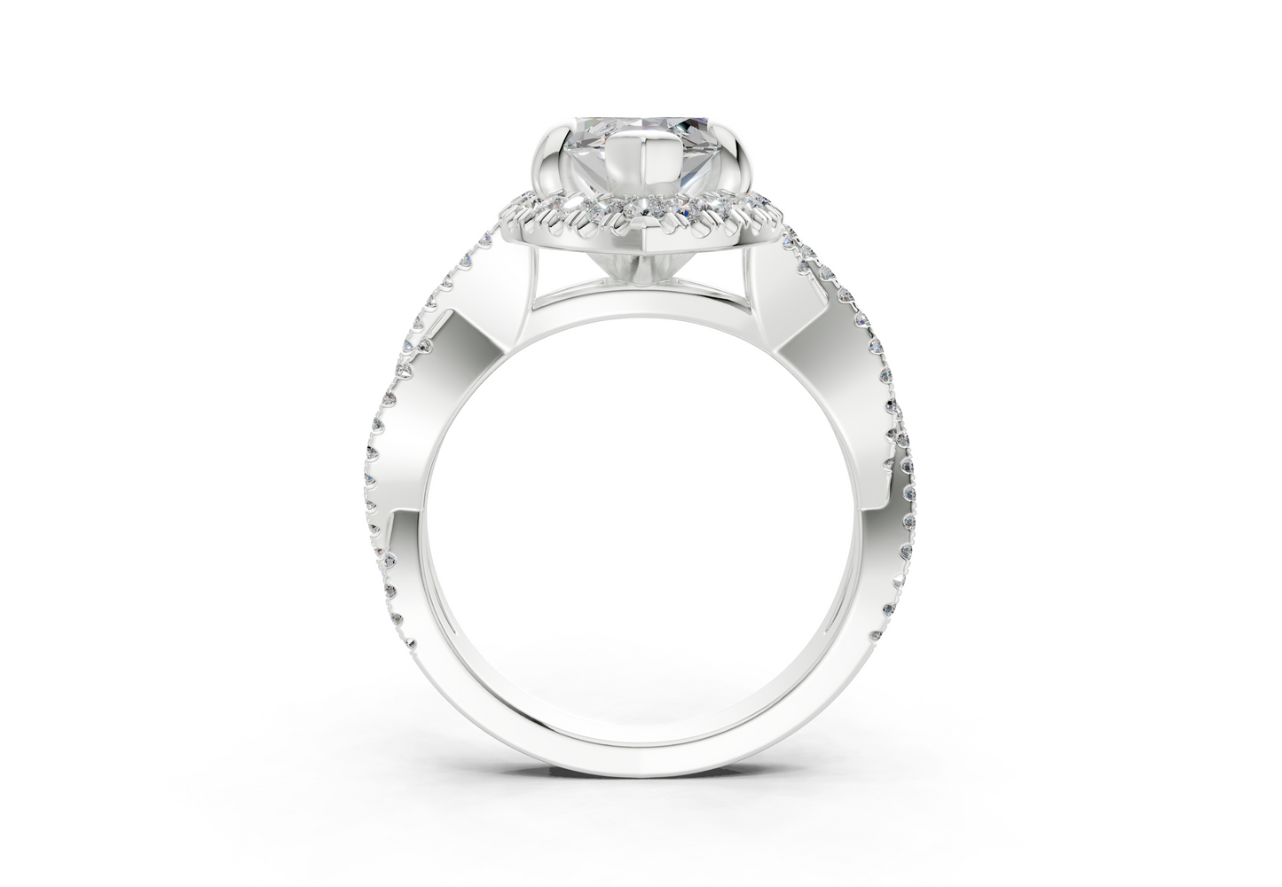 The Twist Halo Engagement Ring