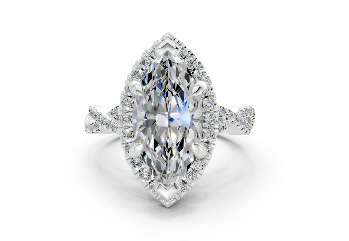 The Twist Halo Engagement Ring