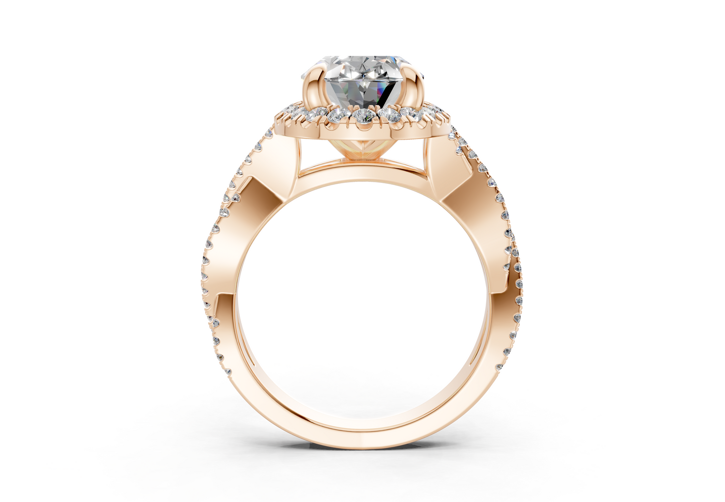 The Twist Halo Engagement Ring