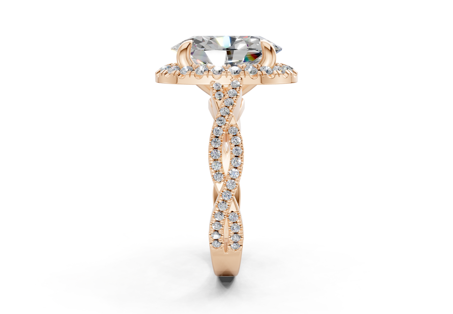The Twist Halo Engagement Ring