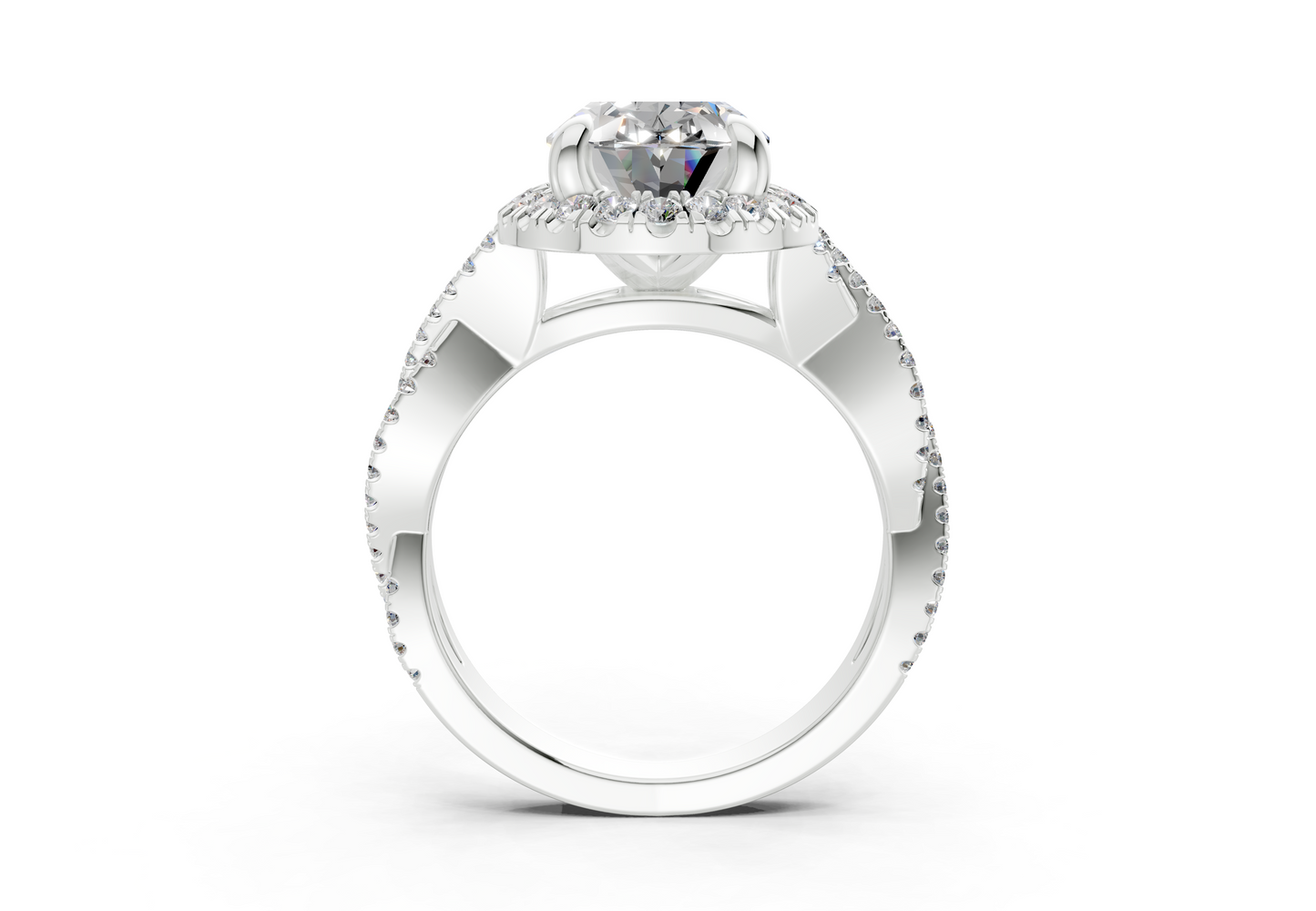 The Twist Halo Engagement Ring