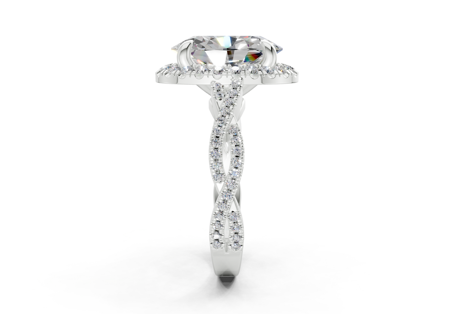 The Twist Halo Engagement Ring