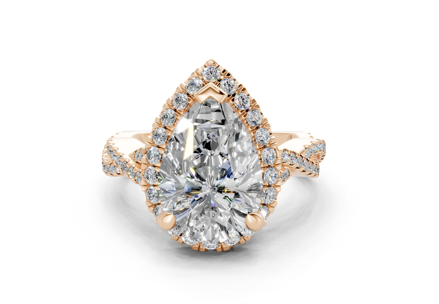 The Twist Halo Engagement Ring
