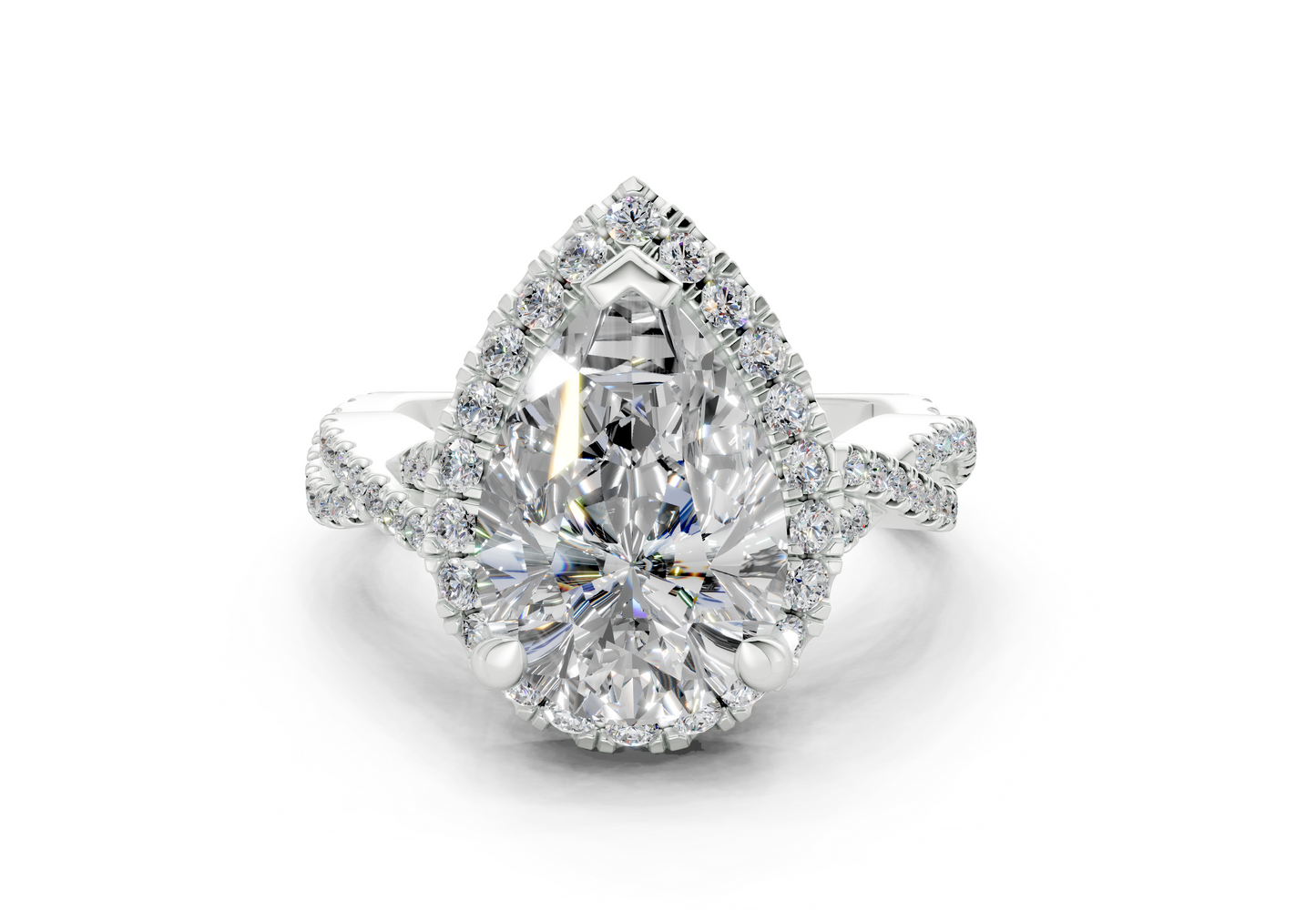 The Twist Halo Engagement Ring