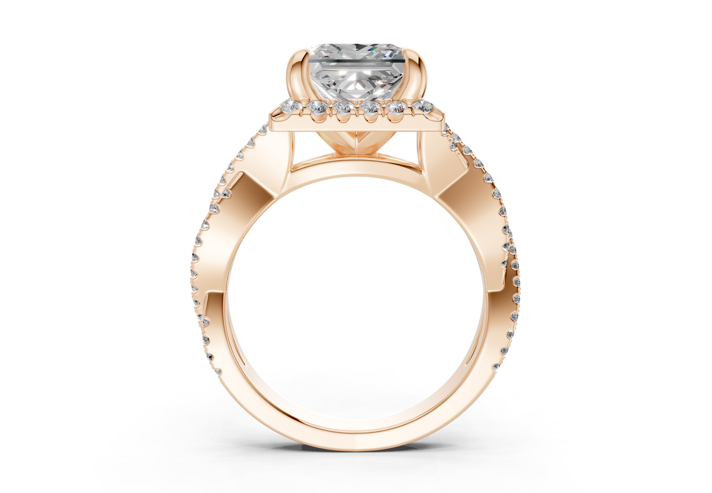 The Twist Halo Engagement Ring
