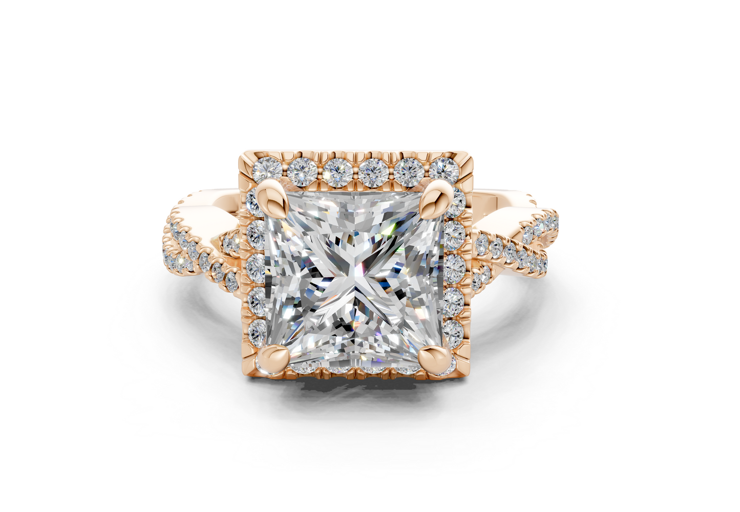 The Twist Halo Engagement Ring