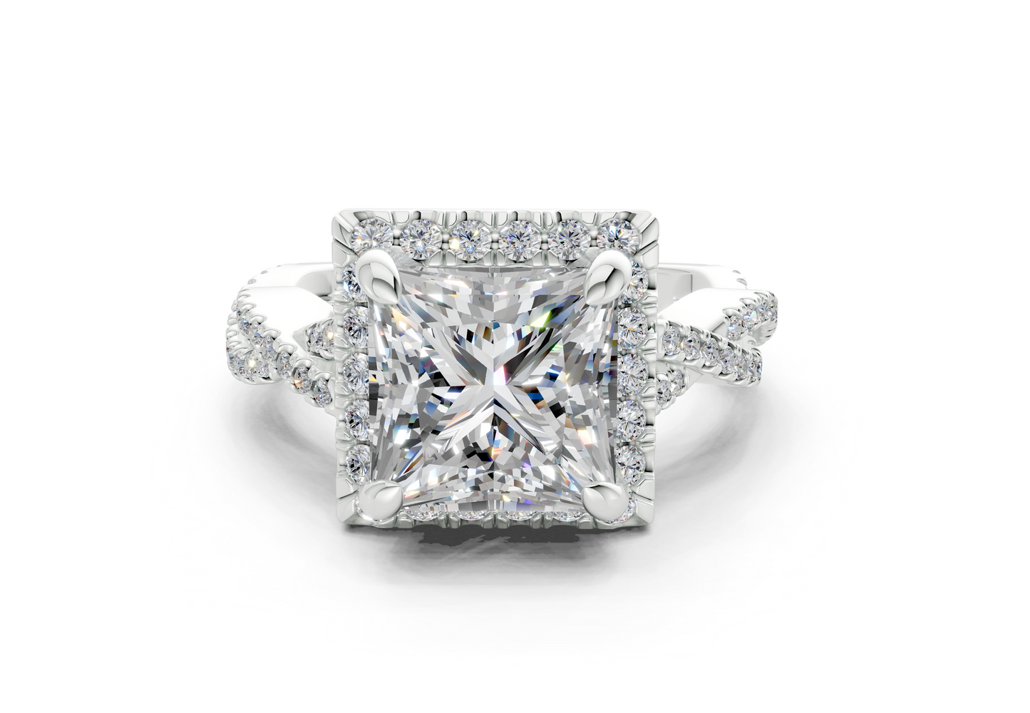 The Twist Halo Engagement Ring