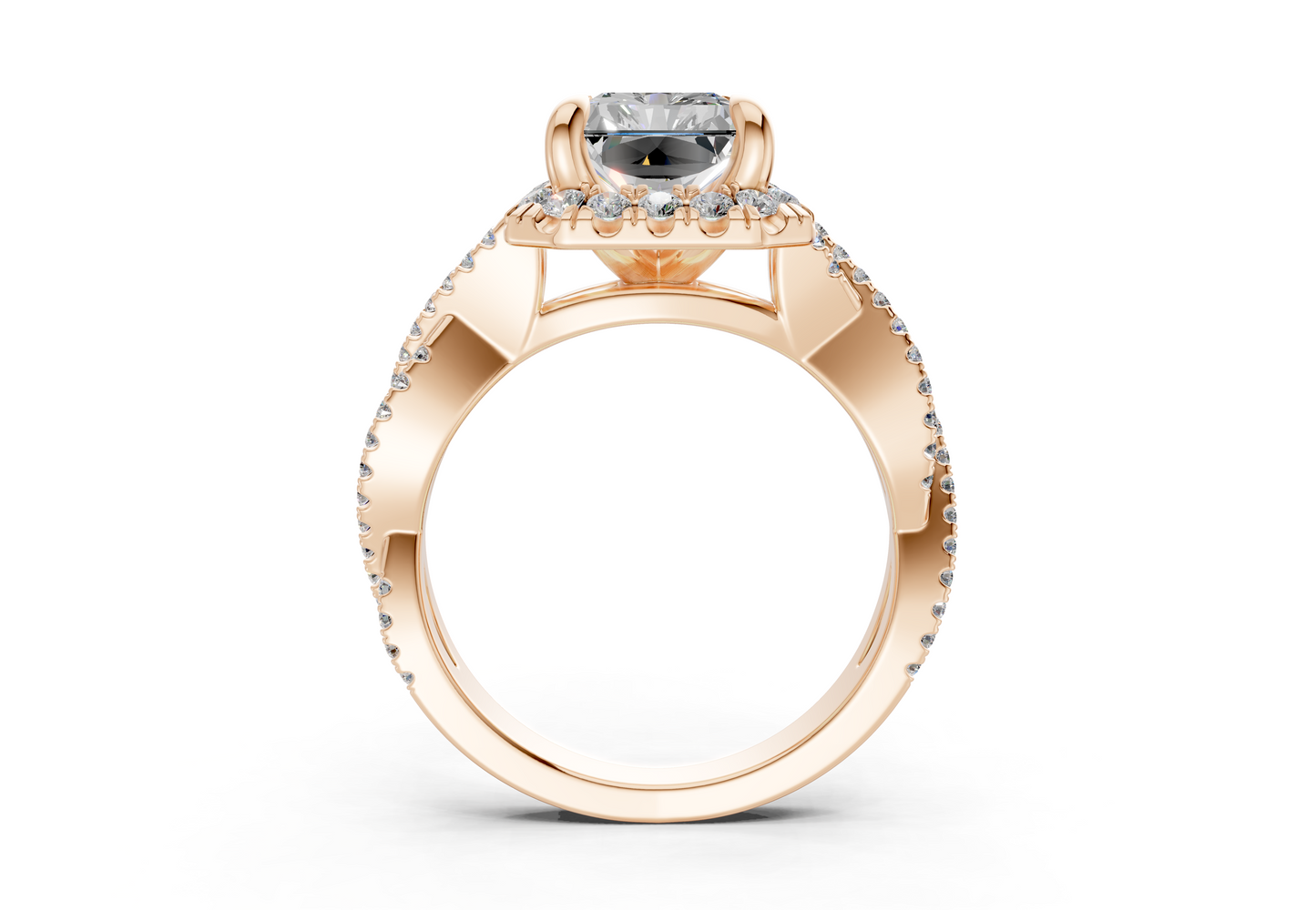 The Twist Halo Engagement Ring
