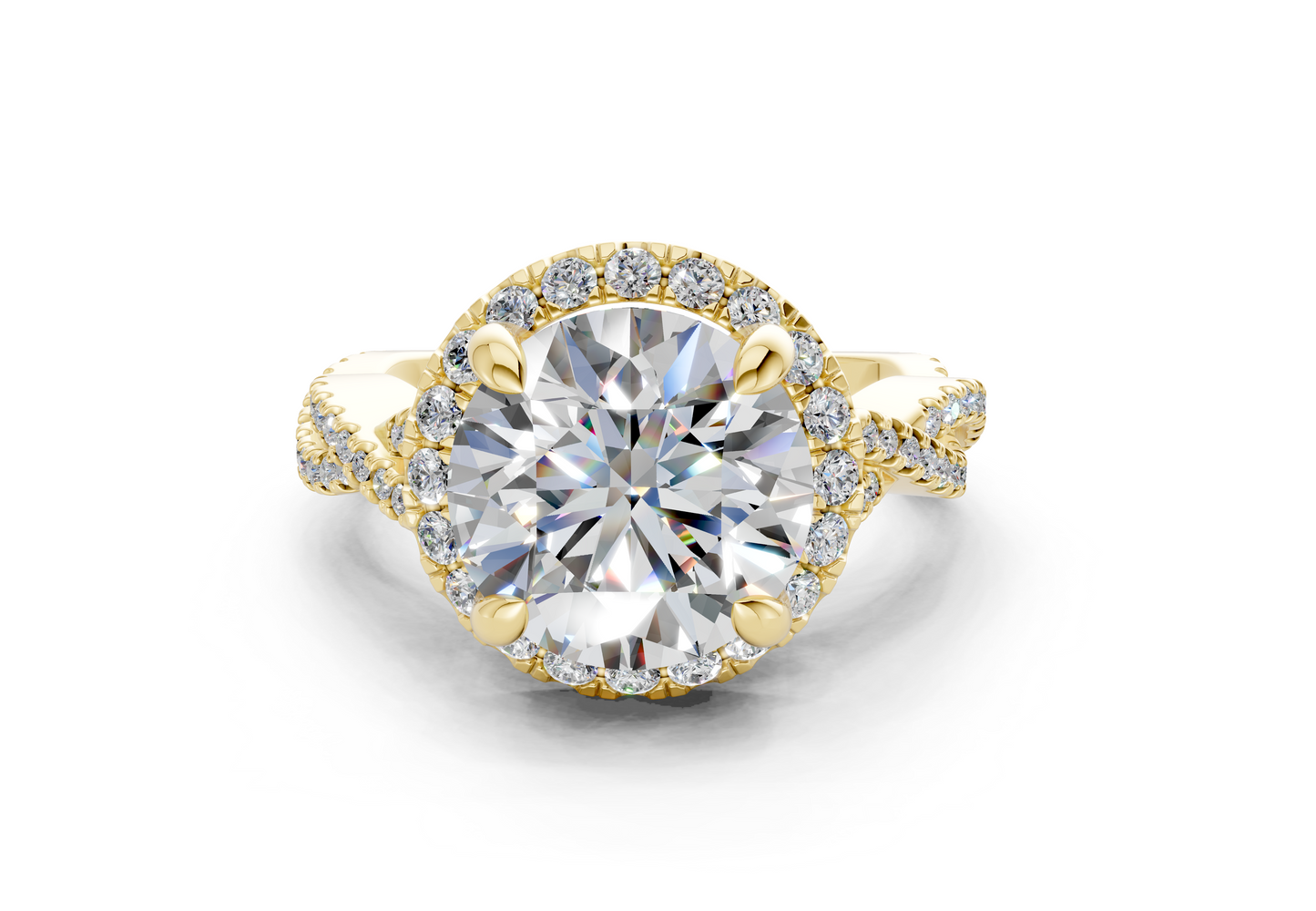 The Twist Halo Engagement Ring