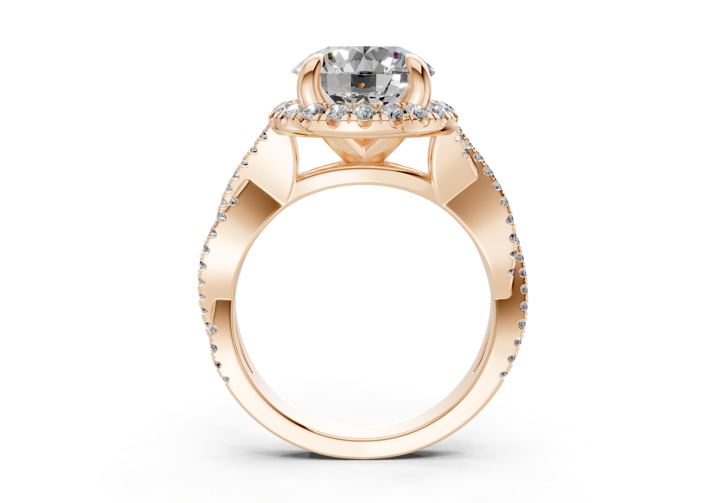 The Twist Halo Engagement Ring