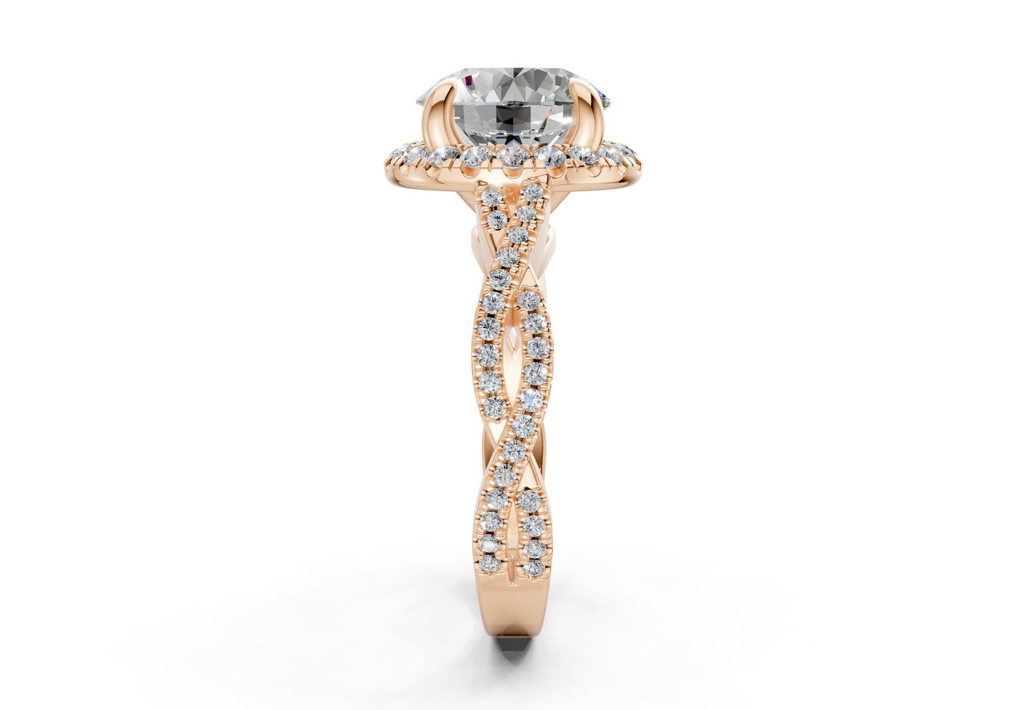 The Twist Halo Engagement Ring