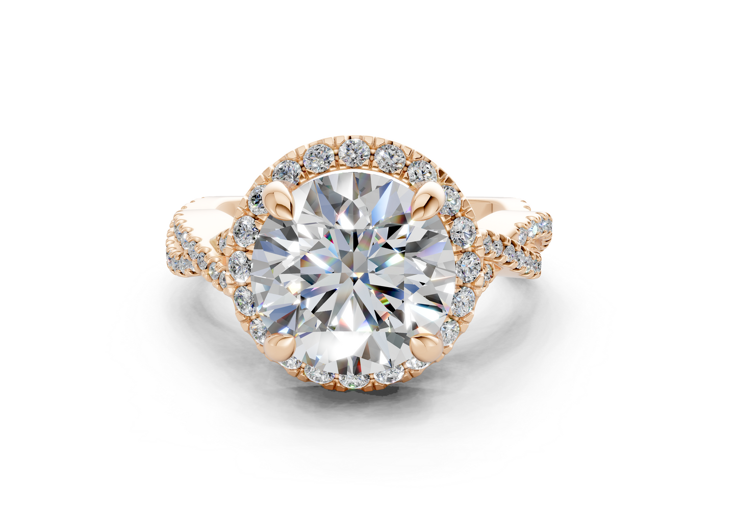 The Twist Halo Engagement Ring