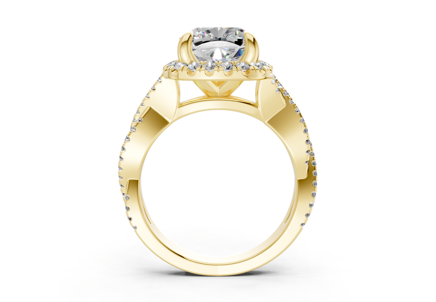 The Twist Halo Engagement Ring