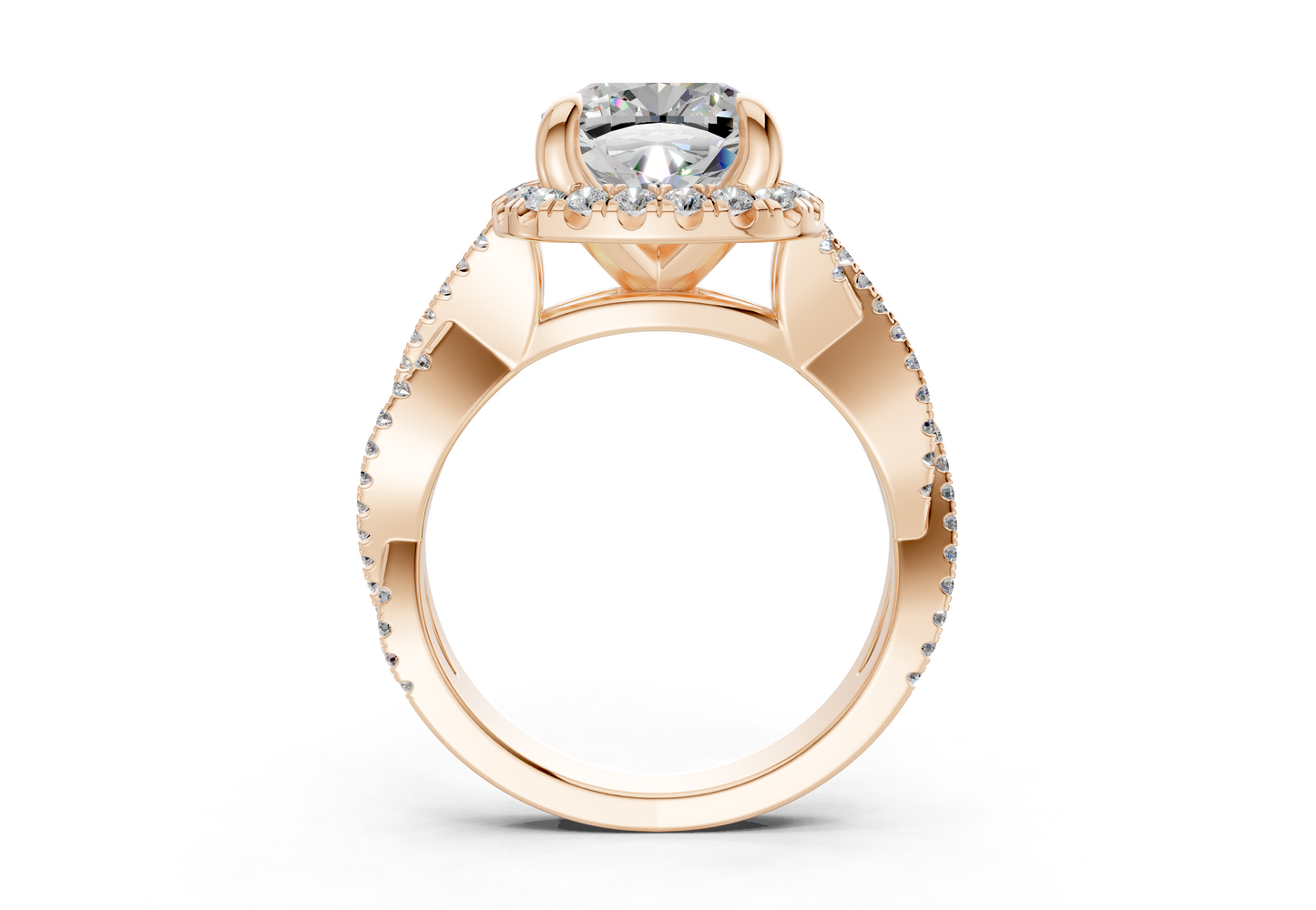 The Twist Halo Engagement Ring