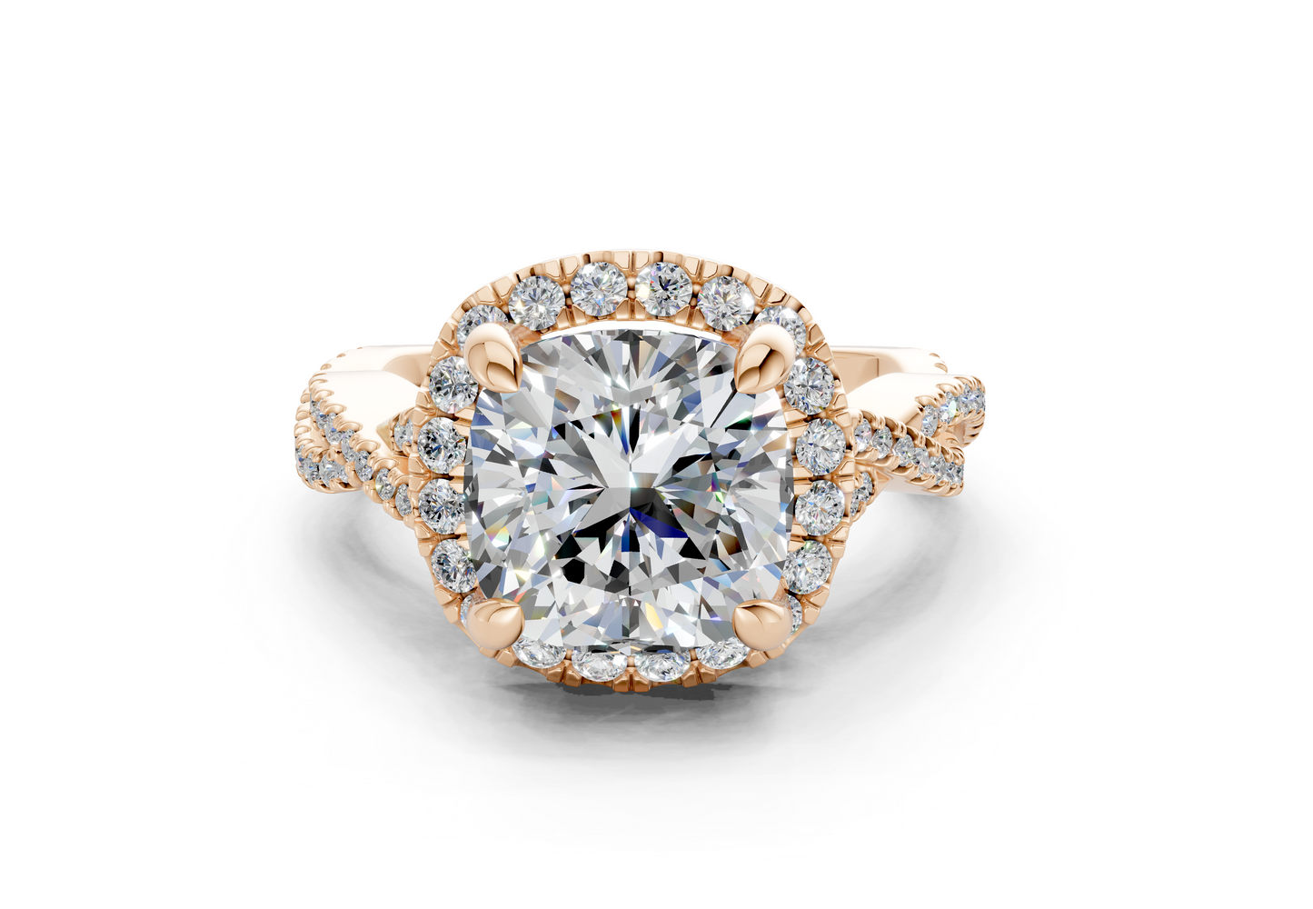 The Twist Halo Engagement Ring