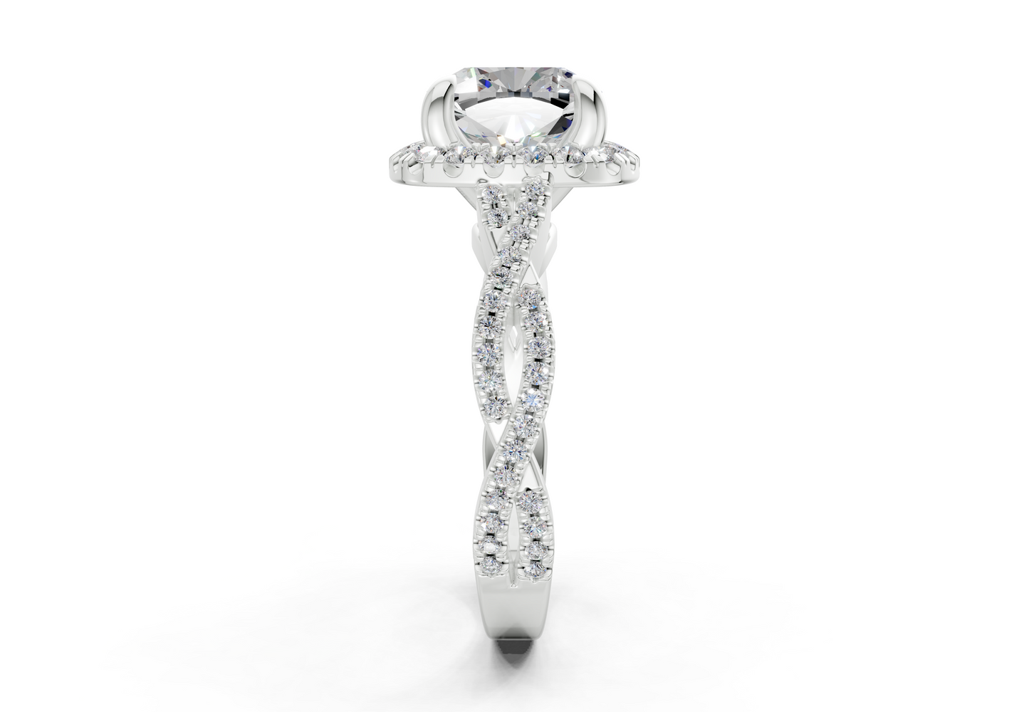 The Twist Halo Engagement Ring