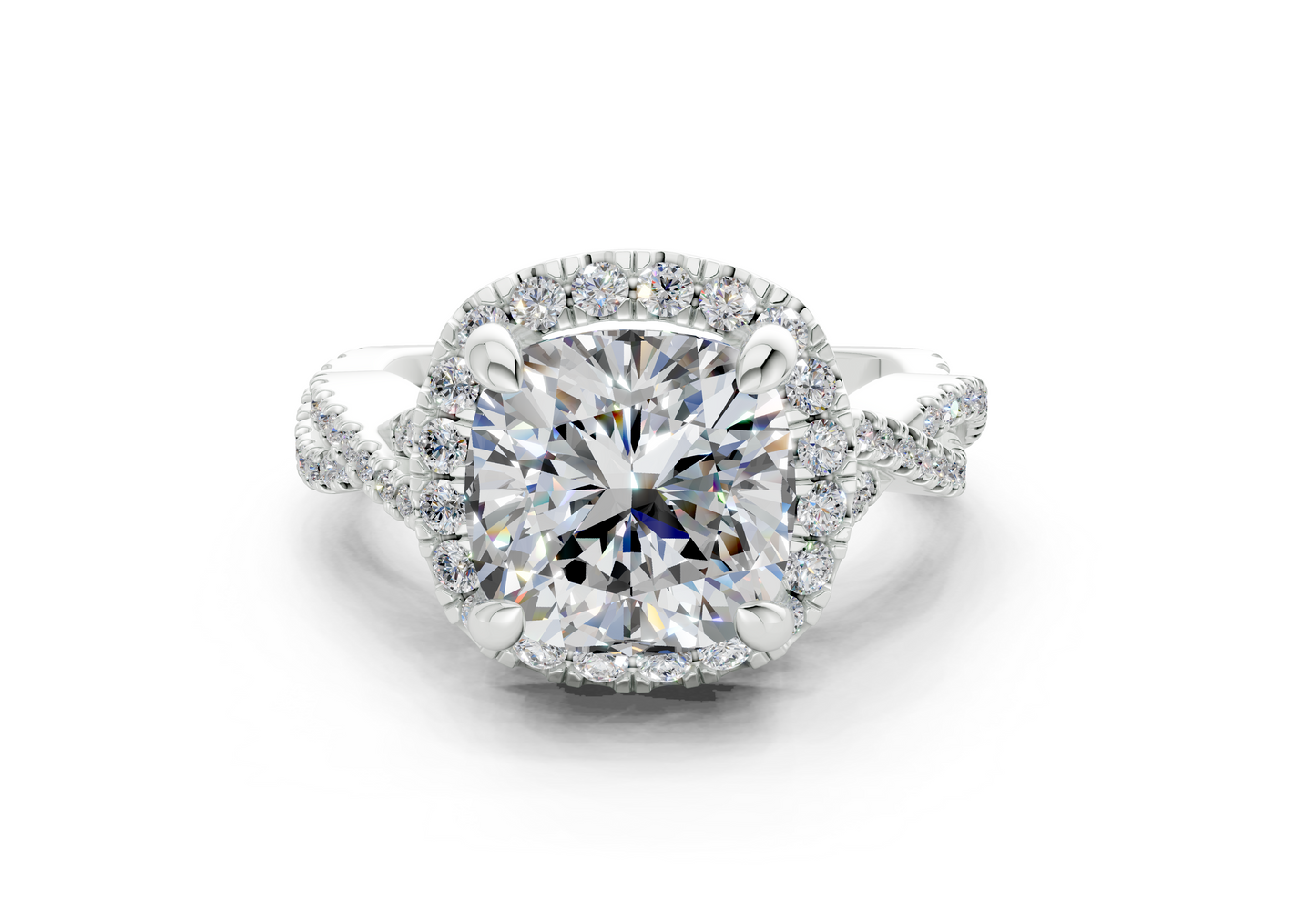 The Twist Halo Engagement Ring