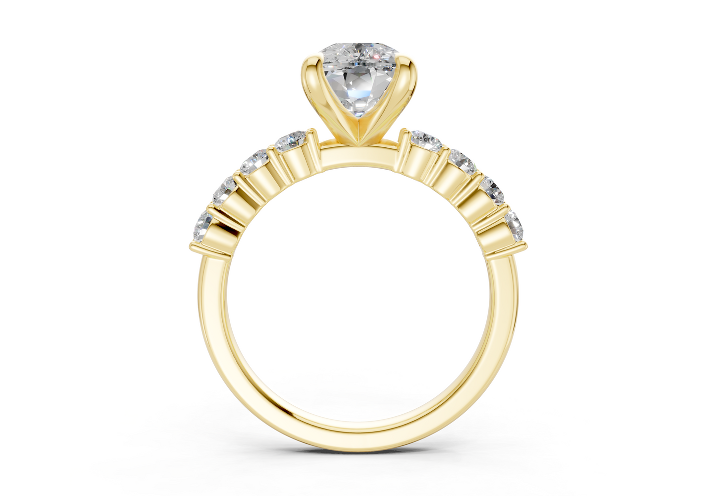 Arabella Diamond Accent Elongated Cushion Cut 2mm Engagement Ring