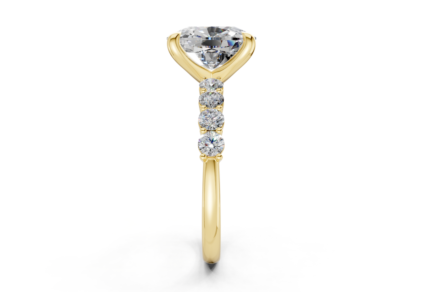 Arabella Diamond Accent Elongated Cushion Cut 2mm Engagement Ring