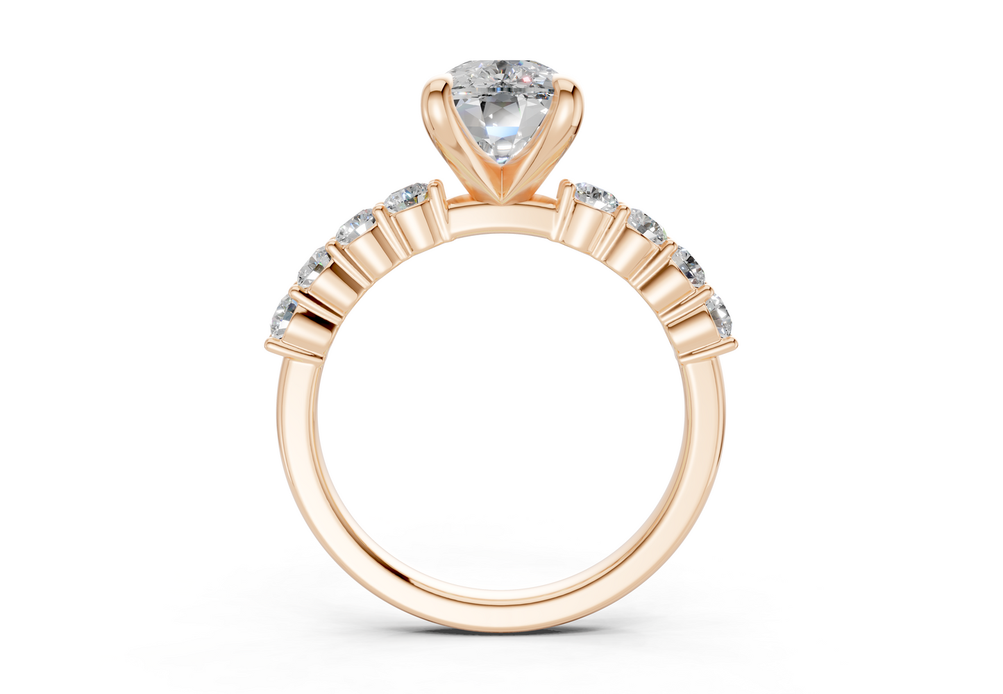 Arabella Diamond Accent Elongated Cushion Cut 2mm Engagement Ring