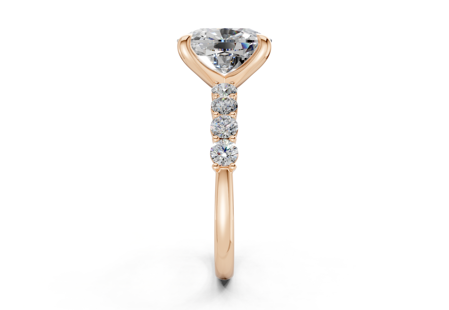 Arabella Diamond Accent Elongated Cushion Cut 2mm Engagement Ring
