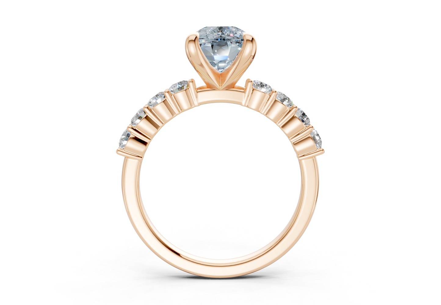 Arabella Blue Diamond Accent Elongated Cushion Cut 2mm Engagement Ring