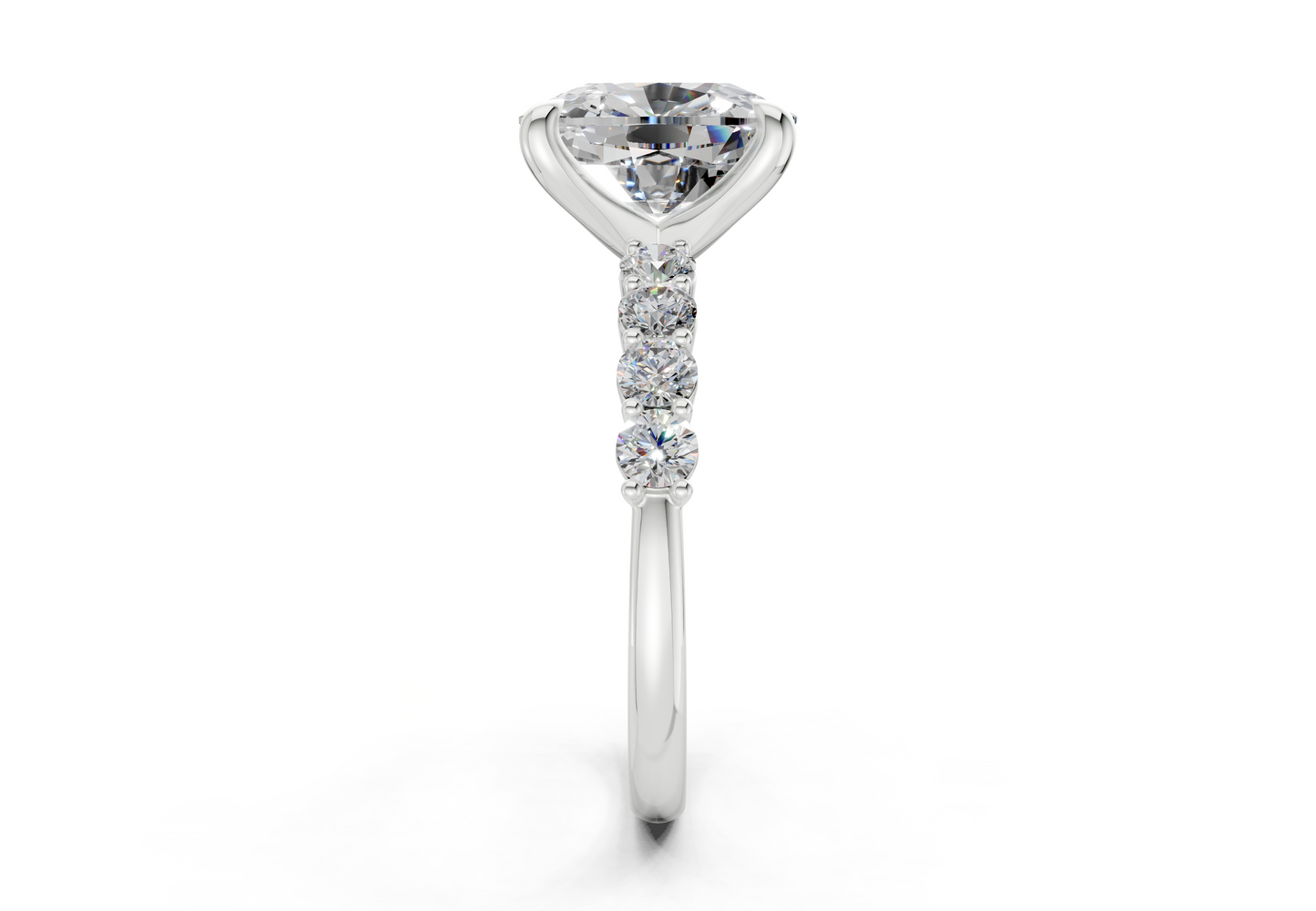 Arabella Diamond Accent Elongated Cushion Cut 2mm Engagement Ring