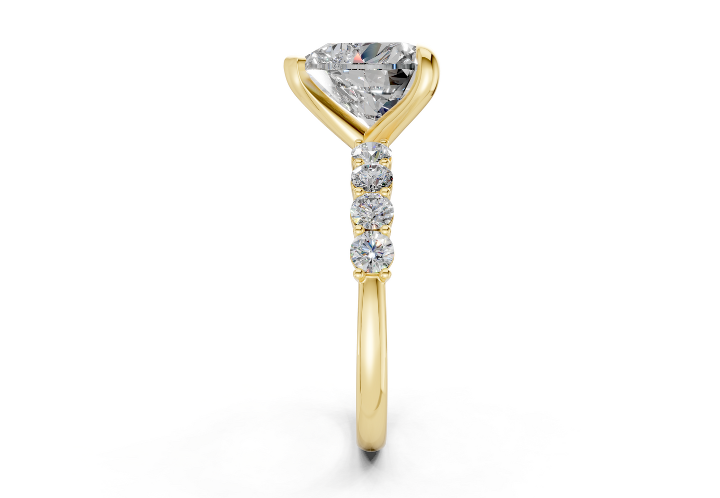 Arabella Diamond Accent Heart Cut 2mm Engagement Ring