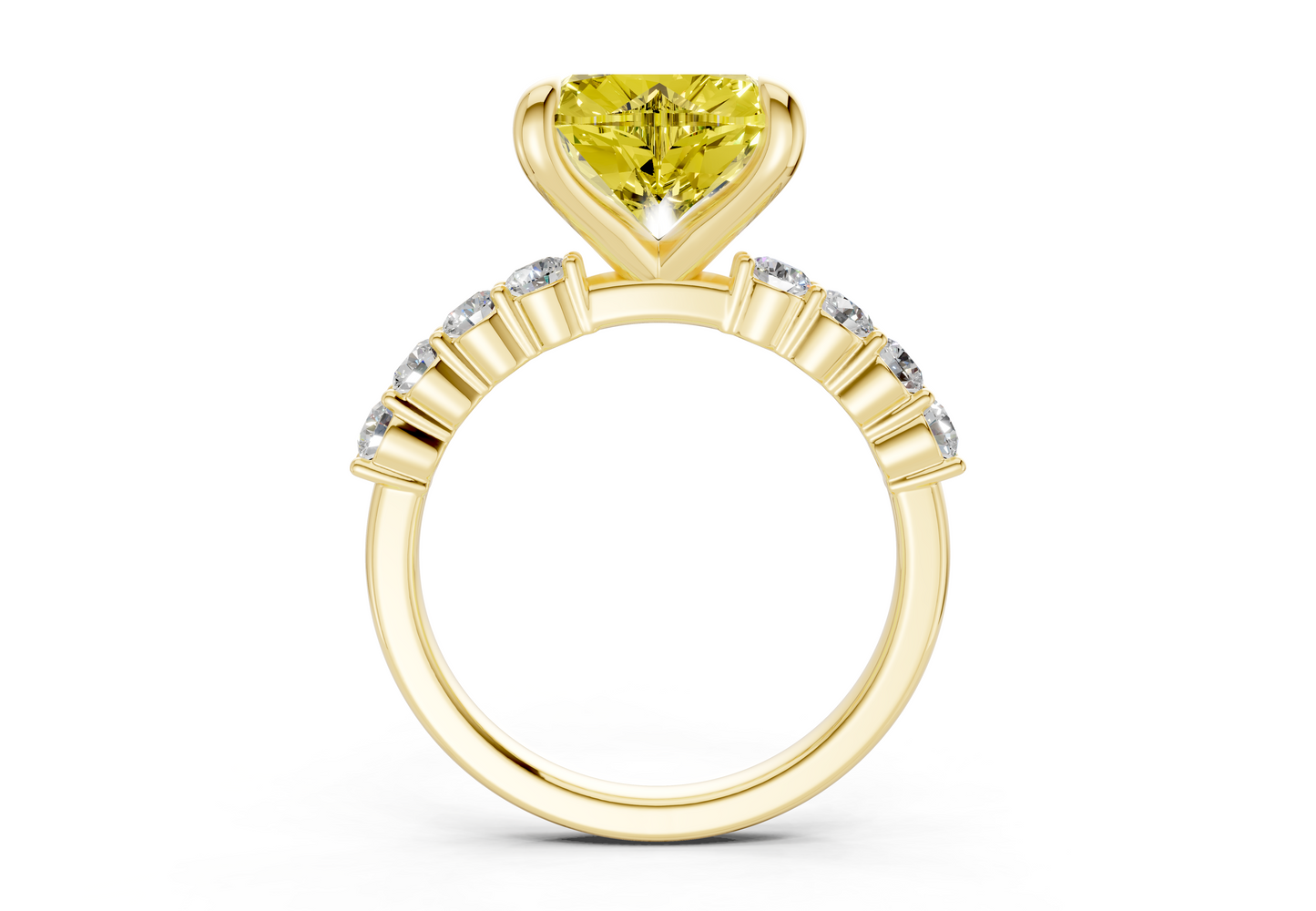 Arabella Yellow Diamond Accent Heart Cut 2mm Engagement Ring