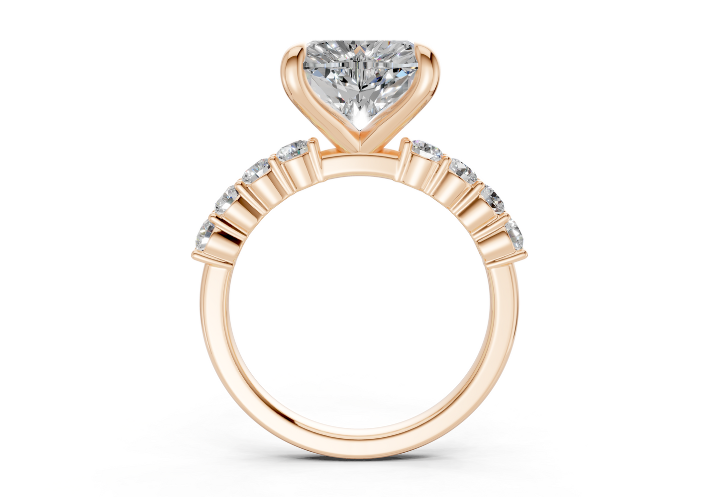 Arabella Diamond Accent Heart Cut 2mm Engagement Ring