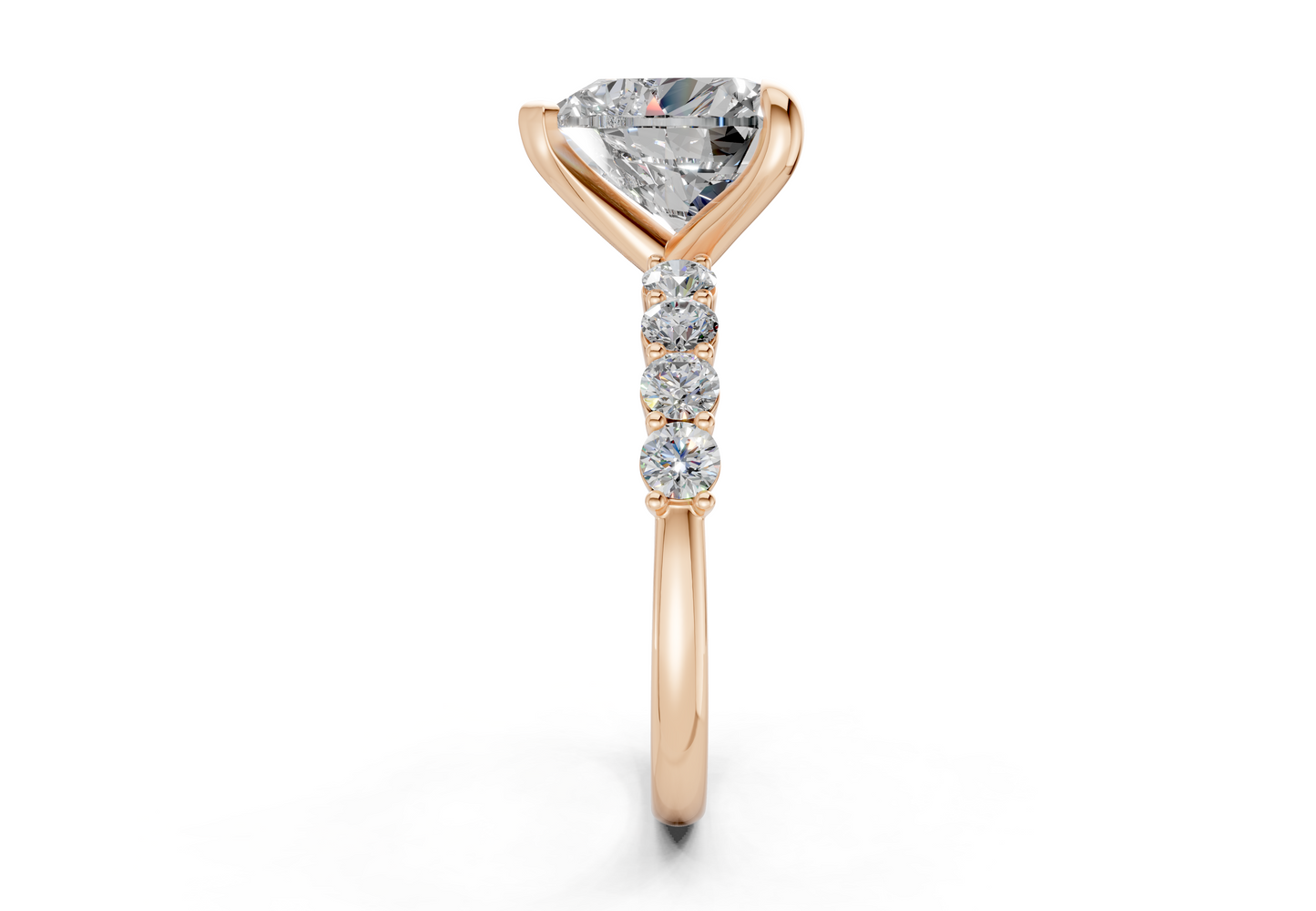Arabella Diamond Accent Heart Cut 2mm Engagement Ring