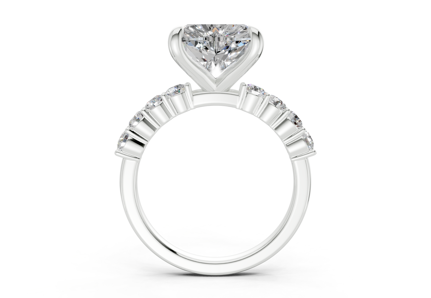 Arabella Diamond Accent Heart Cut 2mm Engagement Ring