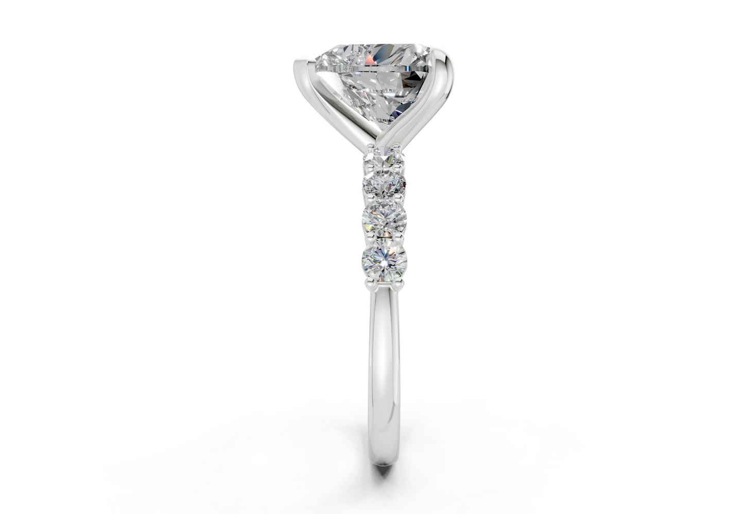 Arabella Diamond Accent Heart Cut 2mm Engagement Ring