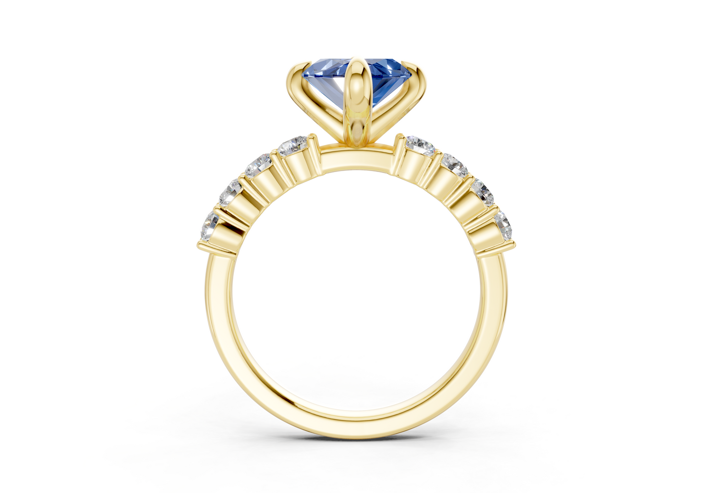 Arabella Sapphire Gemstone Accent Marquise Cut 2mm Engagement Ring