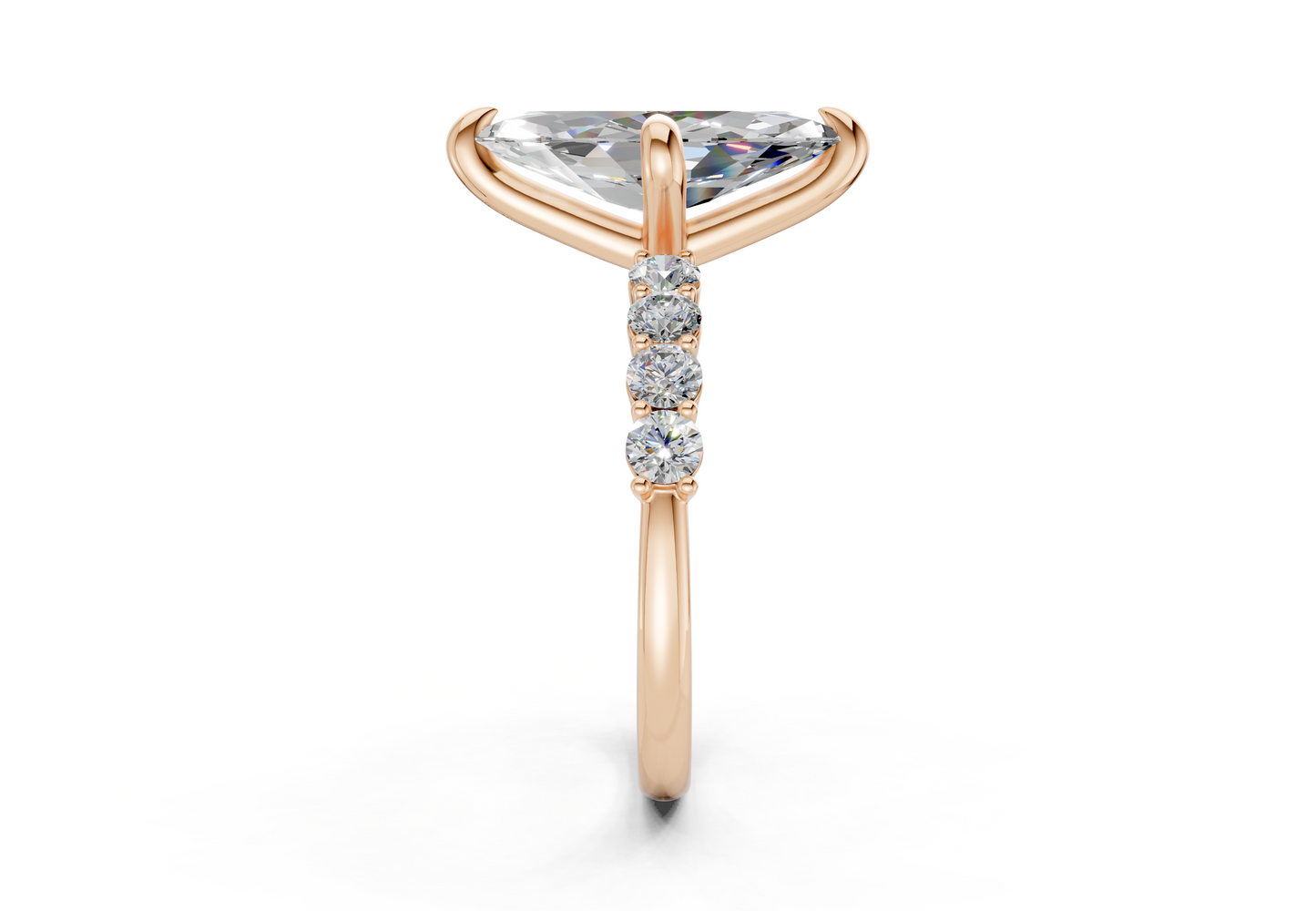 Arabella Diamond Accent Marquise Cut 2mm Engagement Ring