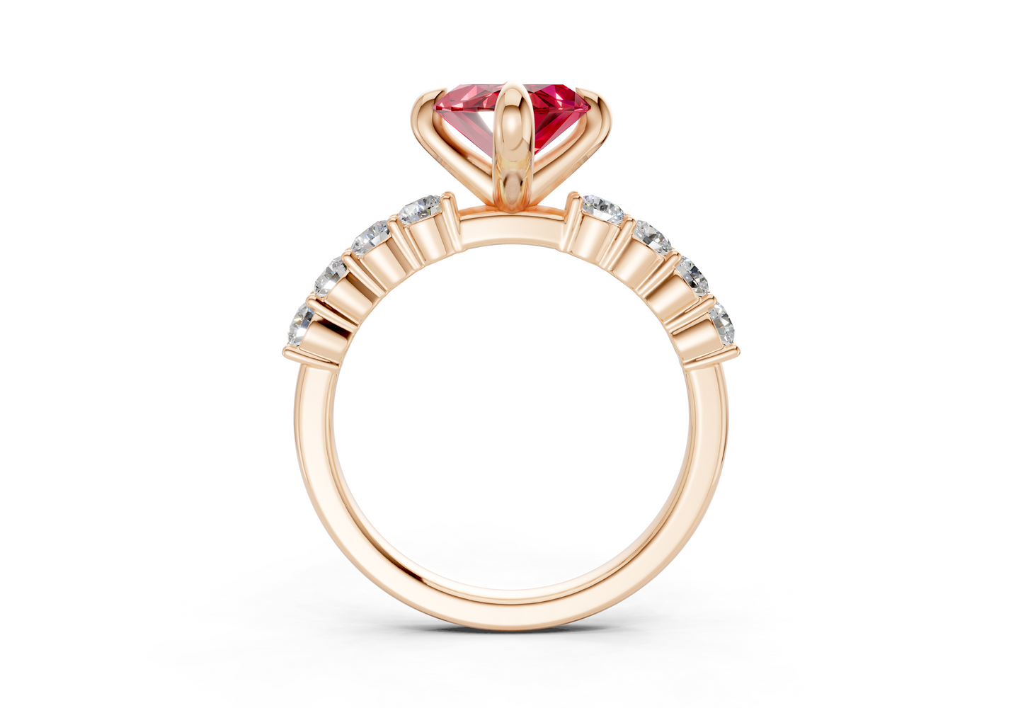 Arabella Ruby Gemstone Accent Marquise Cut 2mm Engagement Ring