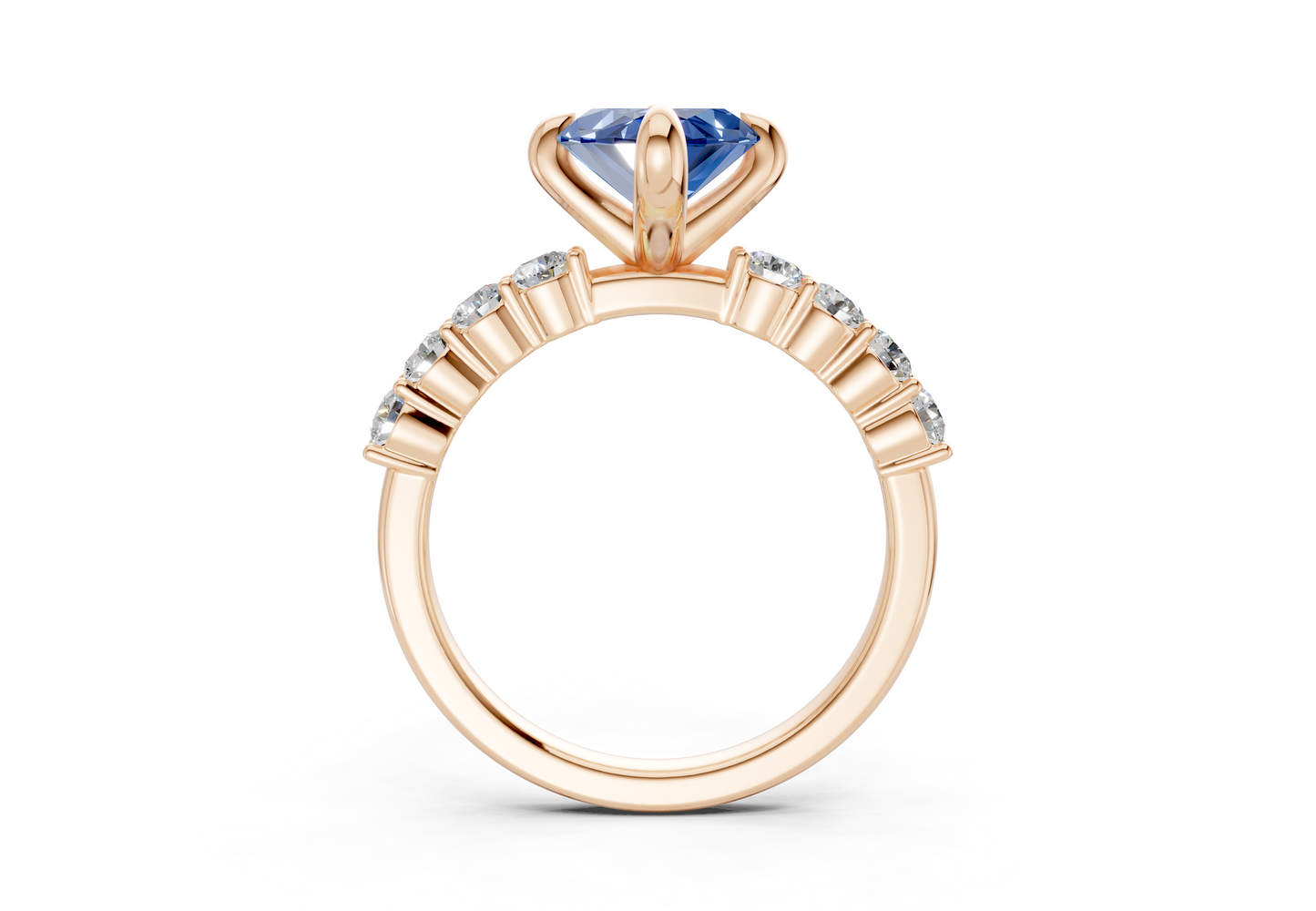Arabella Sapphire Gemstone Accent Marquise Cut 2mm Engagement Ring