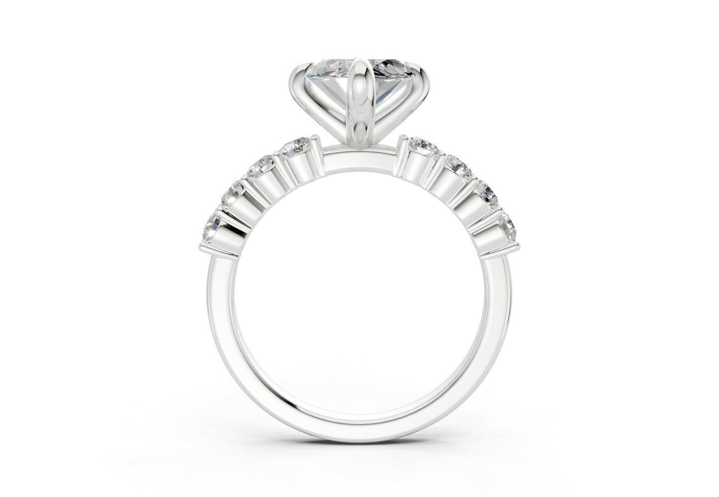 Arabella Diamond Accent Marquise Cut 2mm Engagement Ring