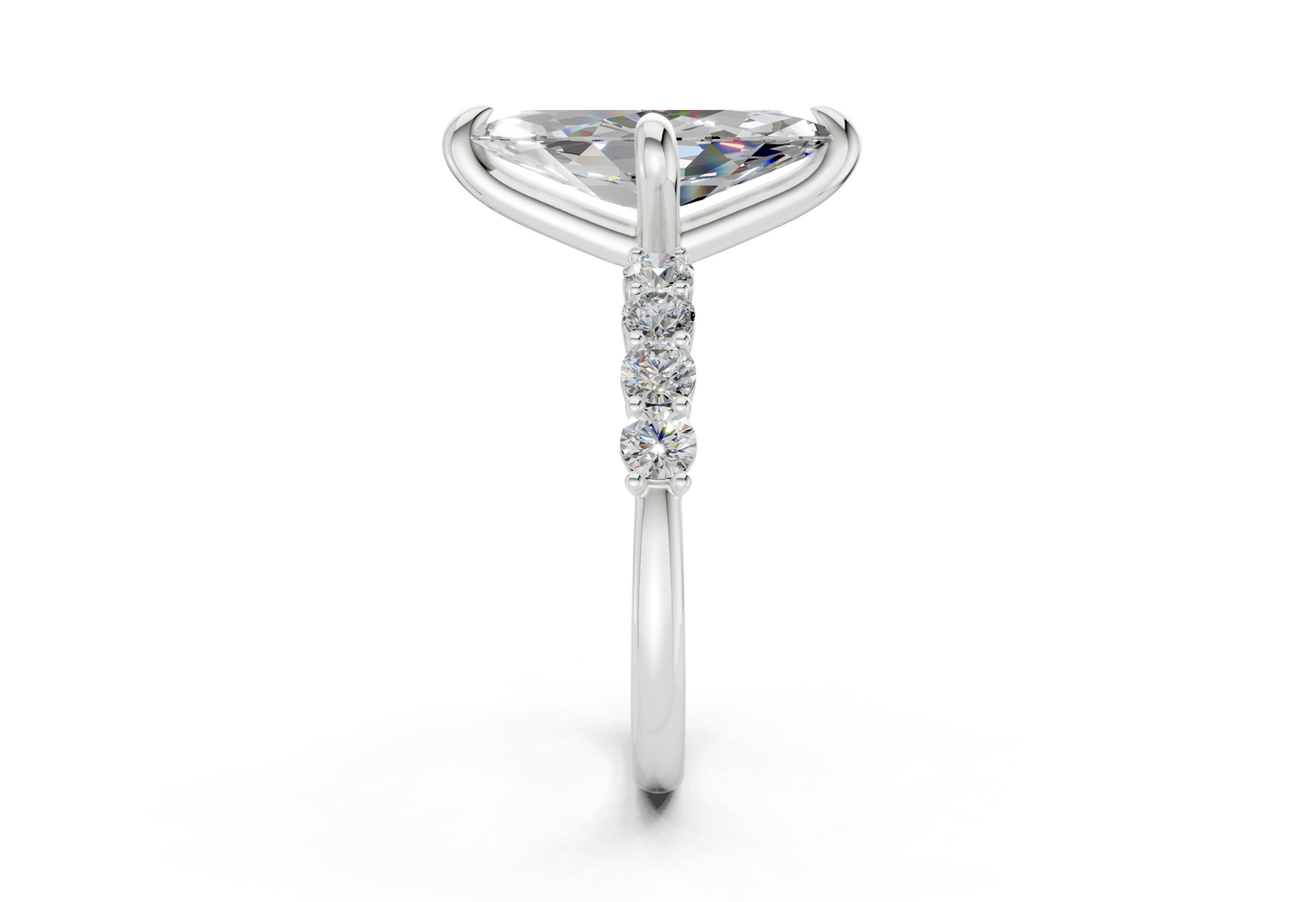 Arabella Diamond Accent Marquise Cut 2mm Engagement Ring